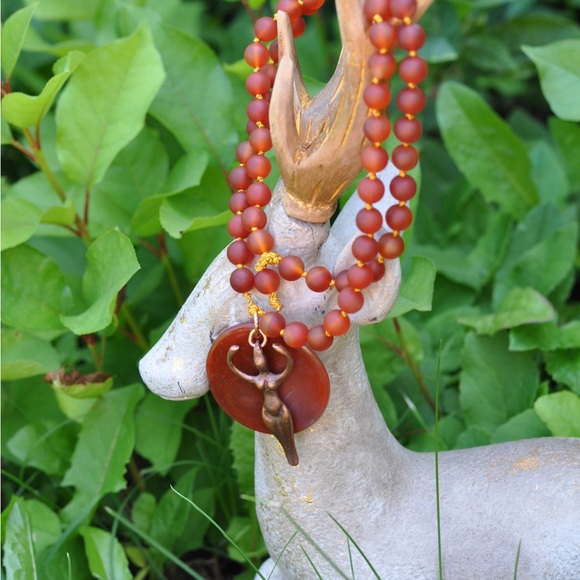 Goddess Carnelian Long Necklace - Picture 5 of 5